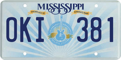 MS license plate OKI381