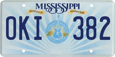 MS license plate OKI382