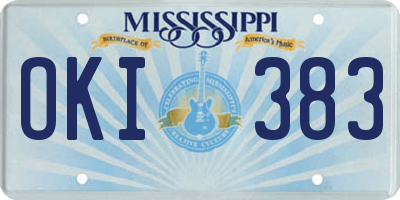 MS license plate OKI383