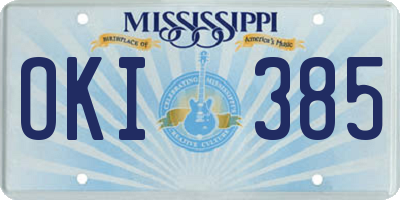 MS license plate OKI385