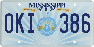 MS license plate OKI386