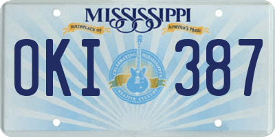MS license plate OKI387