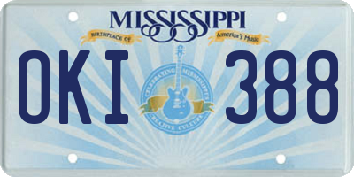 MS license plate OKI388