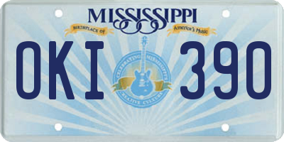 MS license plate OKI390