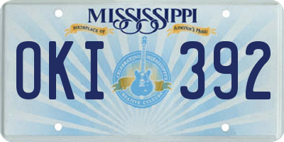 MS license plate OKI392