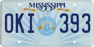 MS license plate OKI393