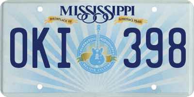 MS license plate OKI398