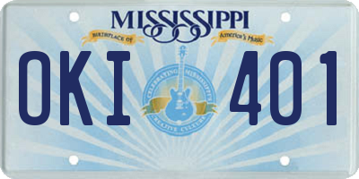 MS license plate OKI401