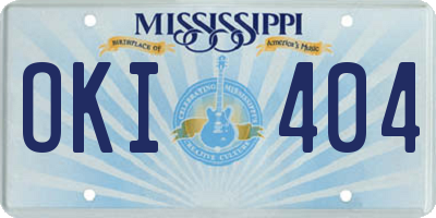 MS license plate OKI404
