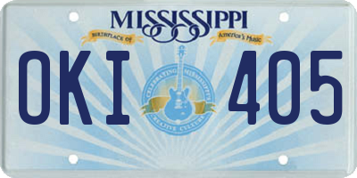 MS license plate OKI405