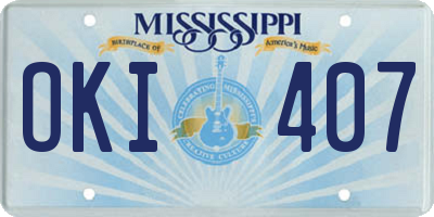 MS license plate OKI407