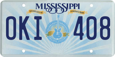 MS license plate OKI408