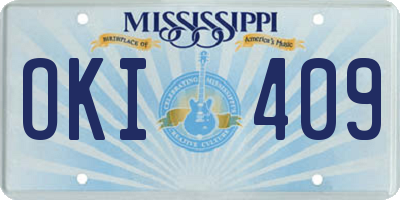 MS license plate OKI409