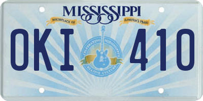 MS license plate OKI410