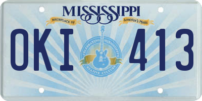 MS license plate OKI413