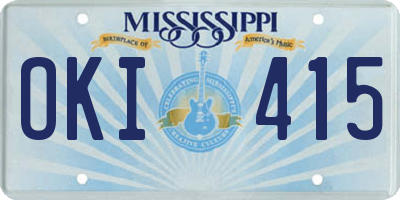 MS license plate OKI415