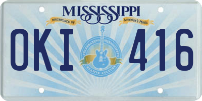 MS license plate OKI416