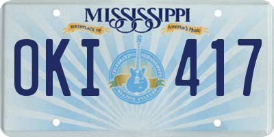 MS license plate OKI417