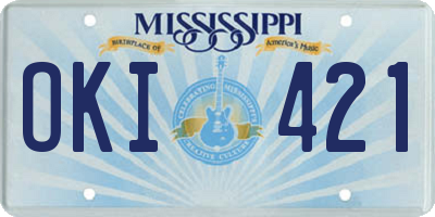 MS license plate OKI421