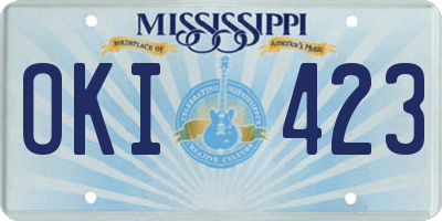 MS license plate OKI423