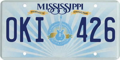 MS license plate OKI426