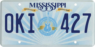 MS license plate OKI427