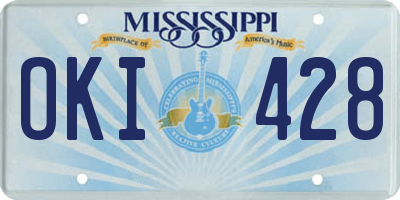 MS license plate OKI428
