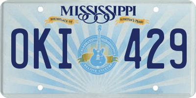 MS license plate OKI429