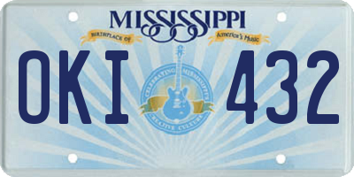 MS license plate OKI432