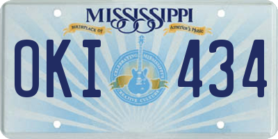 MS license plate OKI434