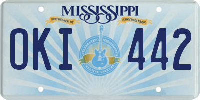 MS license plate OKI442