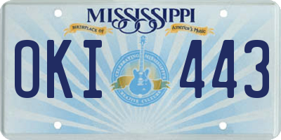 MS license plate OKI443