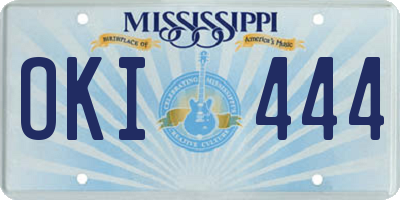 MS license plate OKI444