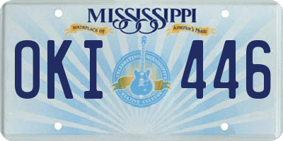MS license plate OKI446