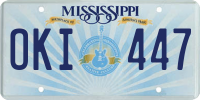MS license plate OKI447