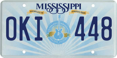 MS license plate OKI448