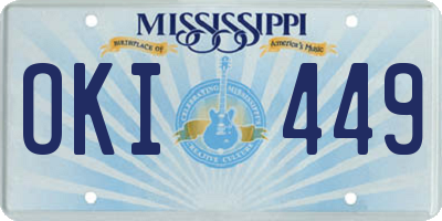 MS license plate OKI449