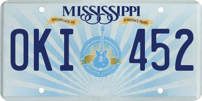 MS license plate OKI452