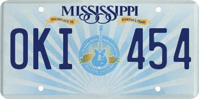 MS license plate OKI454