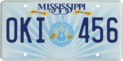 MS license plate OKI456