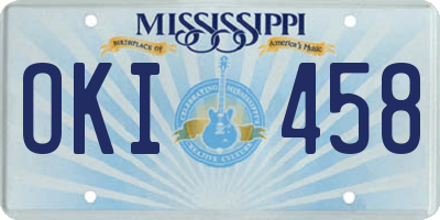 MS license plate OKI458