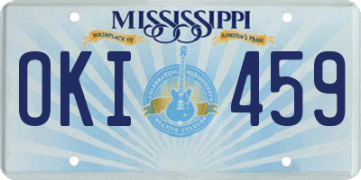 MS license plate OKI459