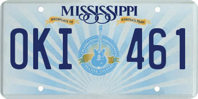 MS license plate OKI461