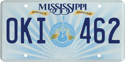 MS license plate OKI462