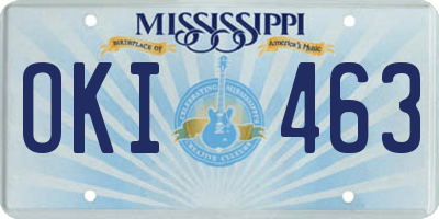 MS license plate OKI463