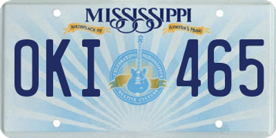 MS license plate OKI465