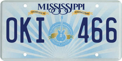 MS license plate OKI466