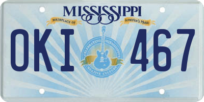 MS license plate OKI467