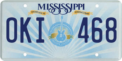 MS license plate OKI468