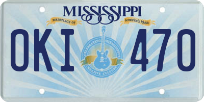 MS license plate OKI470